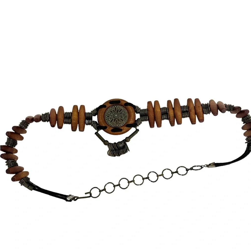 Wood Beaded Boho Hippie Festival Handmade Unique Vintage Belt
